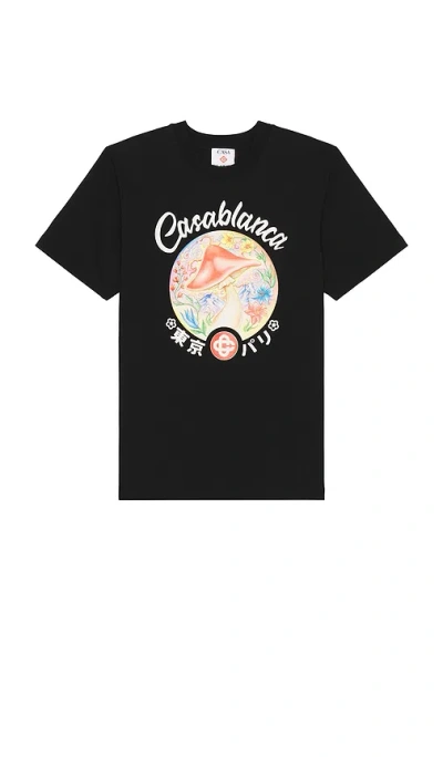 Casablanca Mushroom Emblem T-shirt In Black