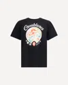 Casablanca Black Crewneck T-shirt With Logo On The Front In Black