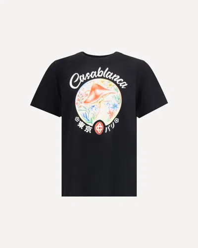CASABLANCA MUSHROOM EMBLEM PRINTED T-SHIRT