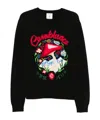 Casablanca Mushroom Embroidered Cotton Blend Sweater In Black