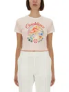 Casablanca Mushroom Emblem Printed Baby Tee Mushroom Emblem