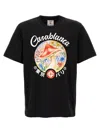 Casablanca Black Crewneck T-shirt With Logo On The Front In Cotton Man