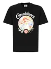 Casablanca Black Crewneck T-shirt With Logo On The Front In Black