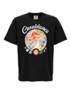 Casablanca Black Crewneck T-shirt With Logo On The Front In Black