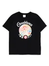 Casablanca Black Crewneck T-shirt With Logo On The Front In Black