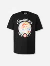 Casablanca Black Crewneck T-shirt With Logo On The Front In Black