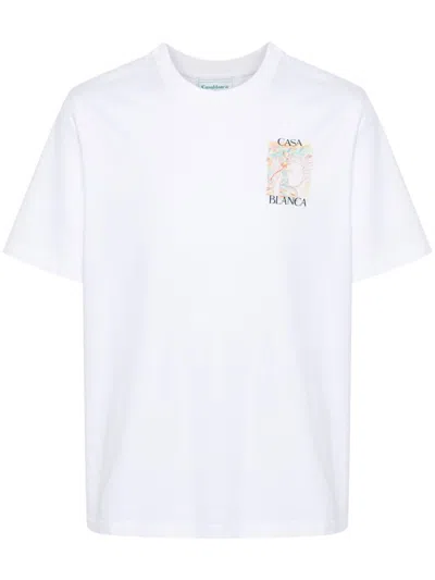 Casablanca Diamond Column Printed T-shirt In White