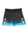 Casablanca Mushroom-print Elastic-waist Shorts In Blue