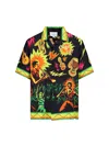 Casablanca Man Shirt Black Size L Silk In Multi