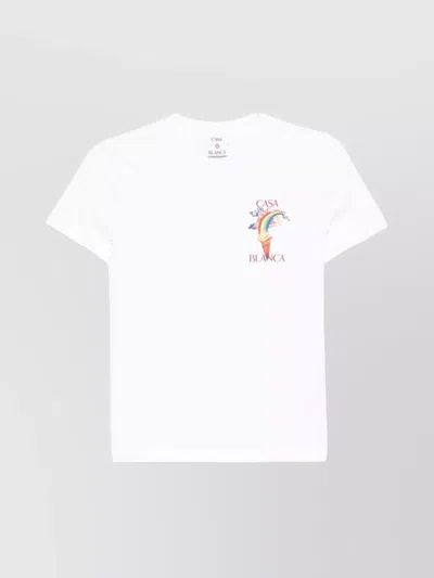 Casablanca Nature Teacher Printed Fitted T-shirt In White