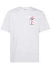 Casablanca White Crewneck T-shirt With Logo Detail On The Front And Maxi Logo Print On The Rear In Cotton Man In White