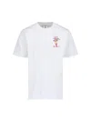 Casablanca White Crewneck T-shirt With Logo Detail On The Front And Maxi Logo Print On The Rear In Cotton Man In White