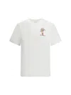Casablanca White Crewneck T-shirt With Logo Detail On The Front And Maxi Logo Print On The Rear In Cotton Man