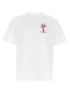 Casablanca White Crewneck T-shirt With Logo Detail On The Front And Maxi Logo Print On The Rear In Cotton Man