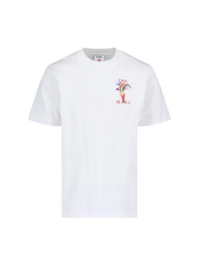 CASABLANCA CASABLANCA NATURE TEACHER T-SHIRT – WHITE