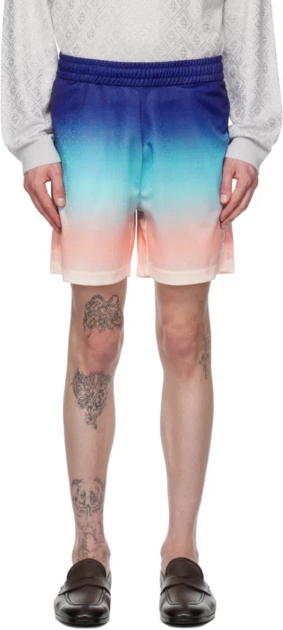 CASABLANCA NAVY & PINK GRADIENT FOOTBALL SHORTS