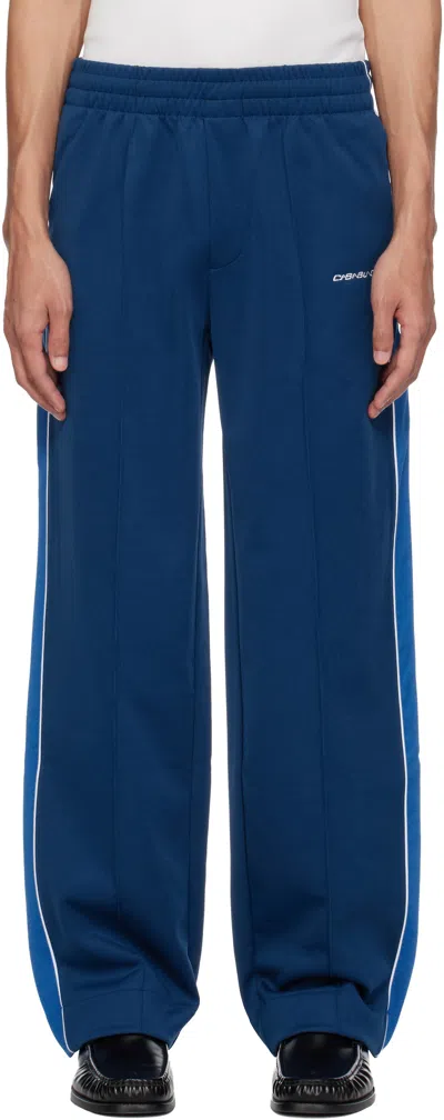 Casablanca Mens Blue Cyber Tricot Cotton-blend Jogging Bottoms