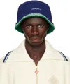 Casablanca Stripe Logo Embroidered Bucket Hat In Navy