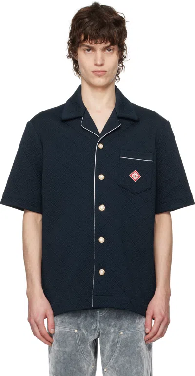 Casablanca Navy Jacquard Monogram Shirt