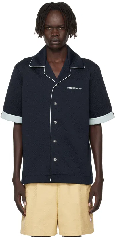 Casablanca Logo-embroidered Shirt In Blue