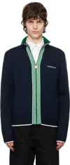 Casablanca Navy Knit Tennis Track Sweater In Navy