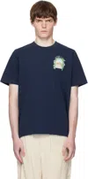Casablanca Logo Crew Neck T-shirt In Blue