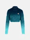 Casablanca Navy Mohair Blend Turtleneck Sweater In Navy