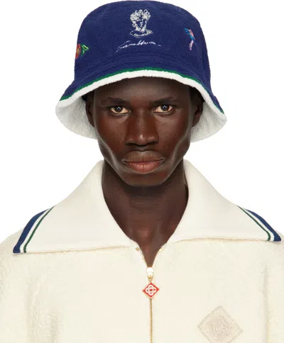 Casablanca Navy Patch Bucket Hat