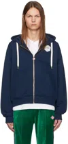 CASABLANCA NAVY PATCH LOGO HOODIE