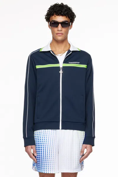 Casablanca Navy Viscose Blend Sweatshirt Men In Blue