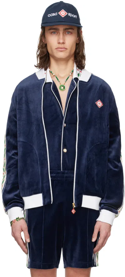 Casablanca Navy Zip Jumper