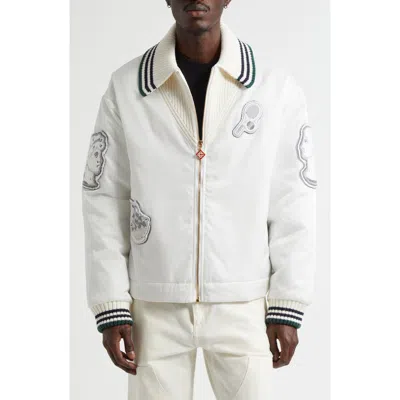 Casablanca Nylon Coach's Jacket In Bright White