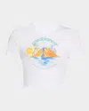 Casablanca Oasis Logo Print Crop Baby T-shirt In Green
