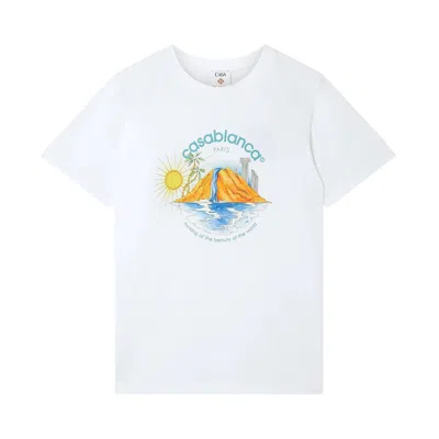 Pre-owned Casablanca Oasis Printed T-shirt 'white' | Men's Size Xxl