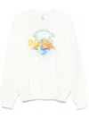 Casablanca Oasis Printed Sweatshirt In White