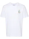 Casablanca Objets En Vrac White Crewneck T-shirt With Print In Cotton Man In White