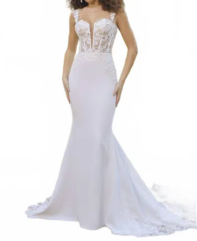 Casablanca Odette Wedding Gown In Ivory/nude In White
