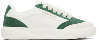 Casablanca Suede Leather Panelled Sneakers In White