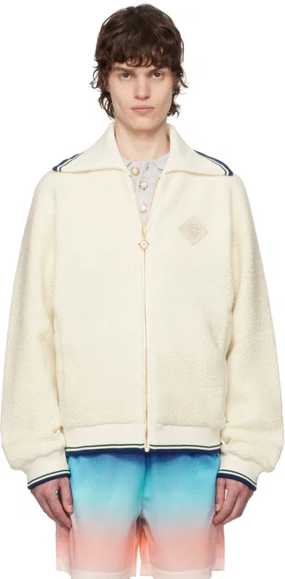 Casablanca Off-white Cashmere Zip Sweater