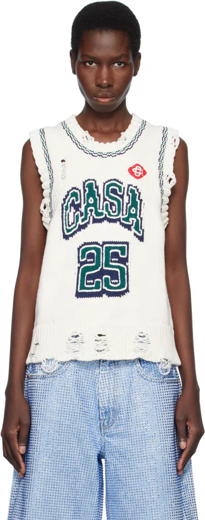 Casablanca Off-white Intarsia Baseball Tank Top