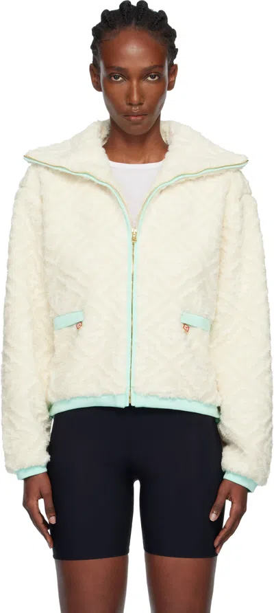 Casablanca Off-white Monogram Jacquard Fleece Jacket