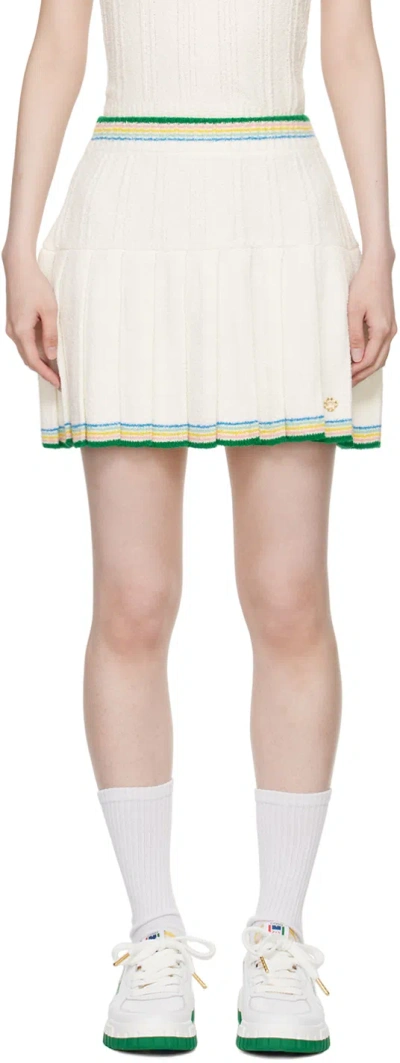 Casablanca Off-white Pleated Miniskirt