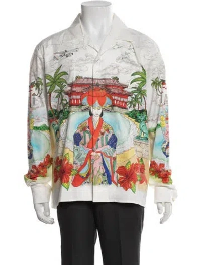 Pre-owned Casablanca Okinawa Graphic Print Shirt In Neutral