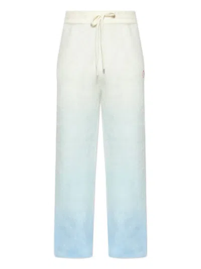 Casablanca Ombre-effect Logo-patch Trousers In Blue