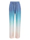 Casablanca Cc Ombre Print Silk Wide-leg Trousers In 蓝色