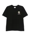 Casablanca Black Crewneck T-shirt With Logo Detail On The Front And Maxi Logo Print On The Rear In Black
