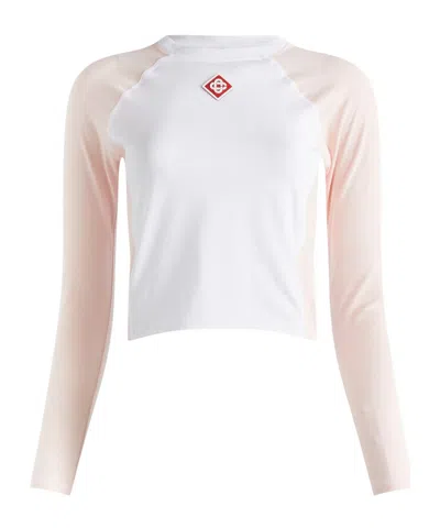CASABLANCA CASABLANCA LOGO PATCH RAGLAN LONG SLEEVED TOP