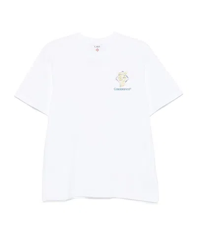 Casablanca Open-necked Black Shirt In White
