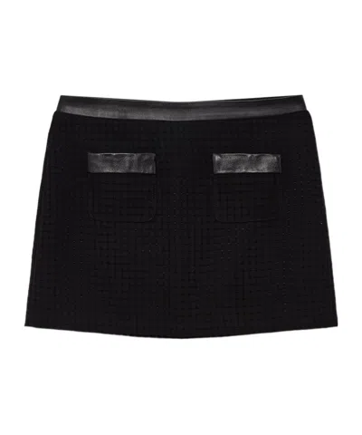 CASABLANCA OPEN-WEAVE TAILORED MINI SKIRT