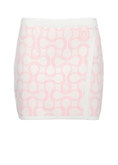 Casablanca Optical Drop Mini Skirt With Asymmetrical Front Panel In Multi